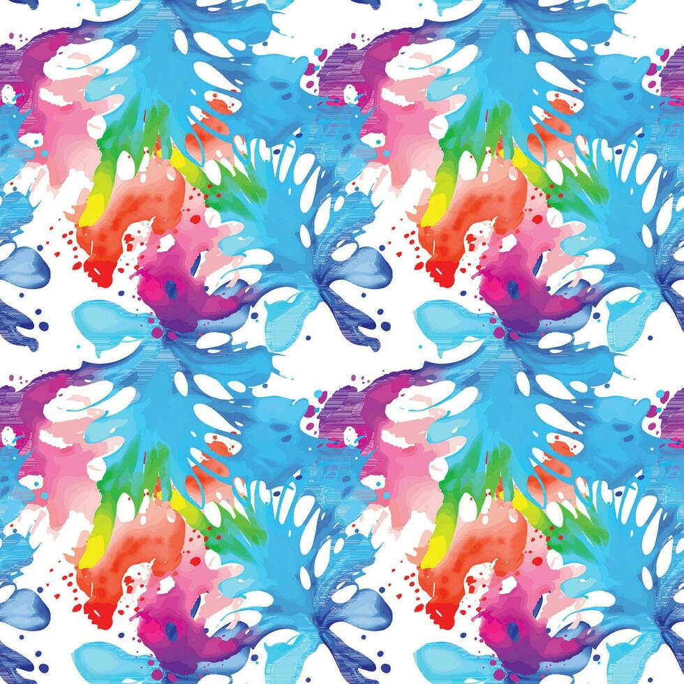 Abstract splash watercolor seamless pattern. vector
