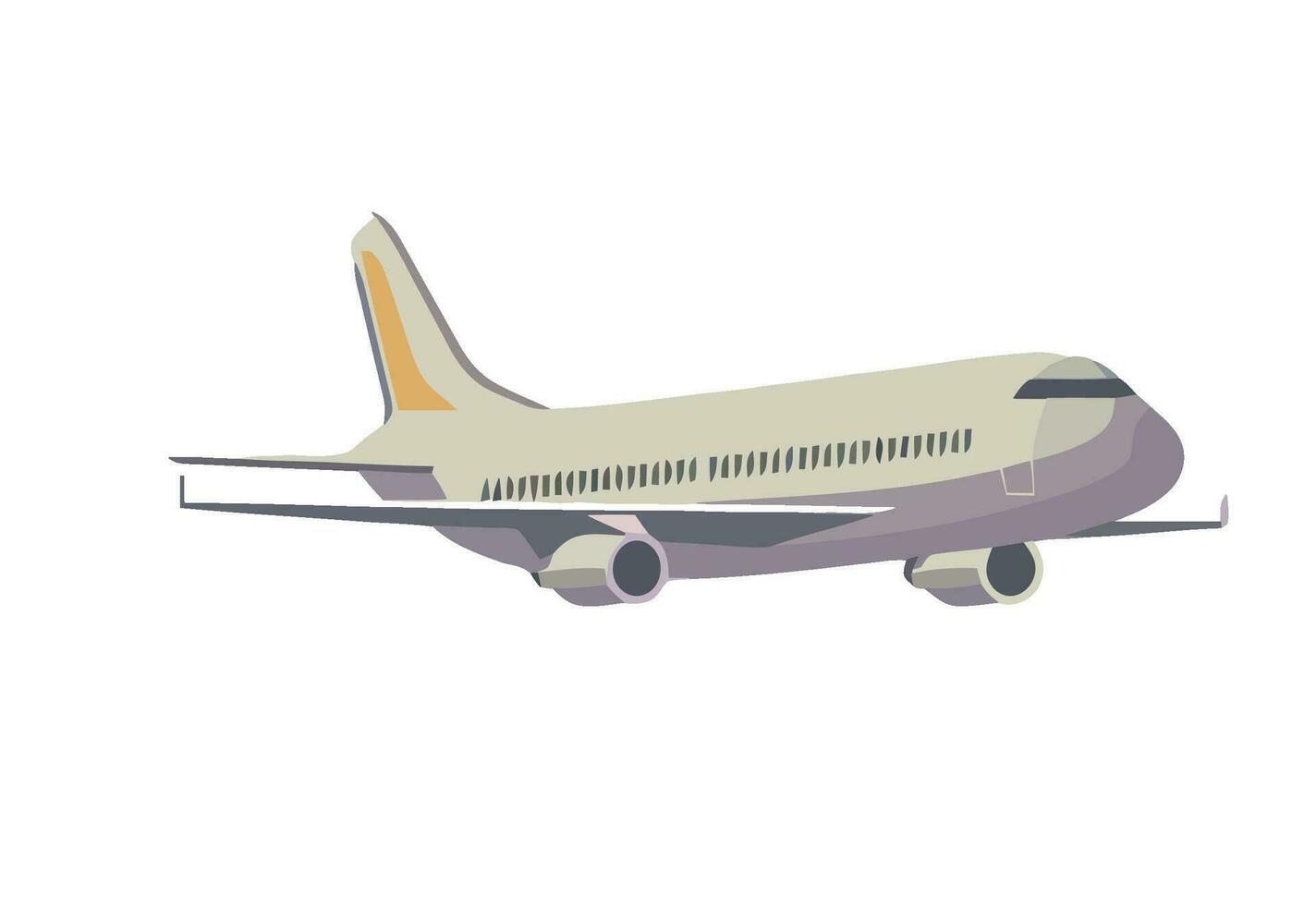 Flying passenger airplane icon isolated vector