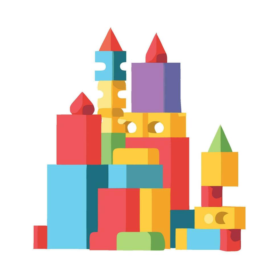 multicolored toy block fantasy icon isolated vector