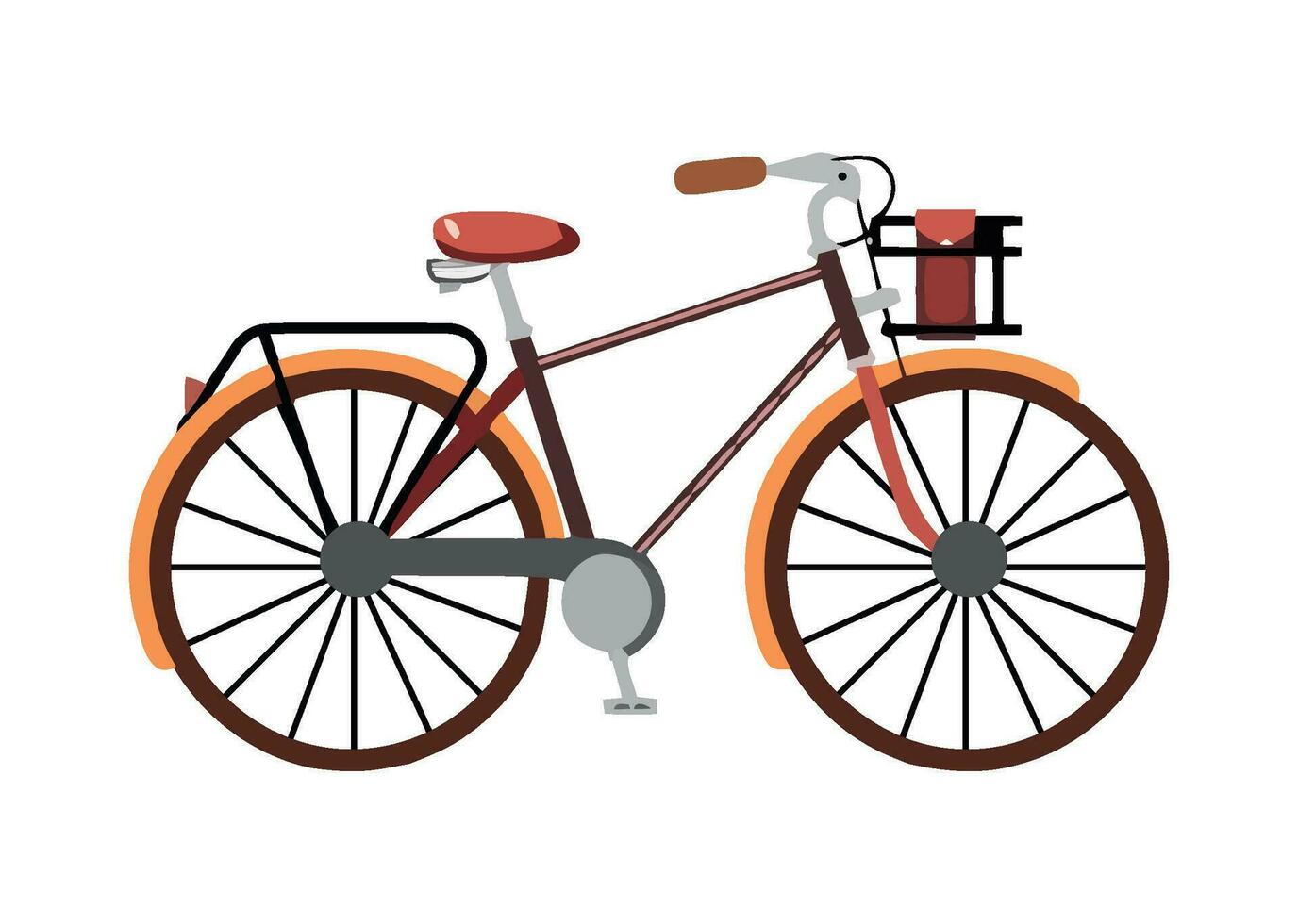 Bicycle with basket icon isolated vector