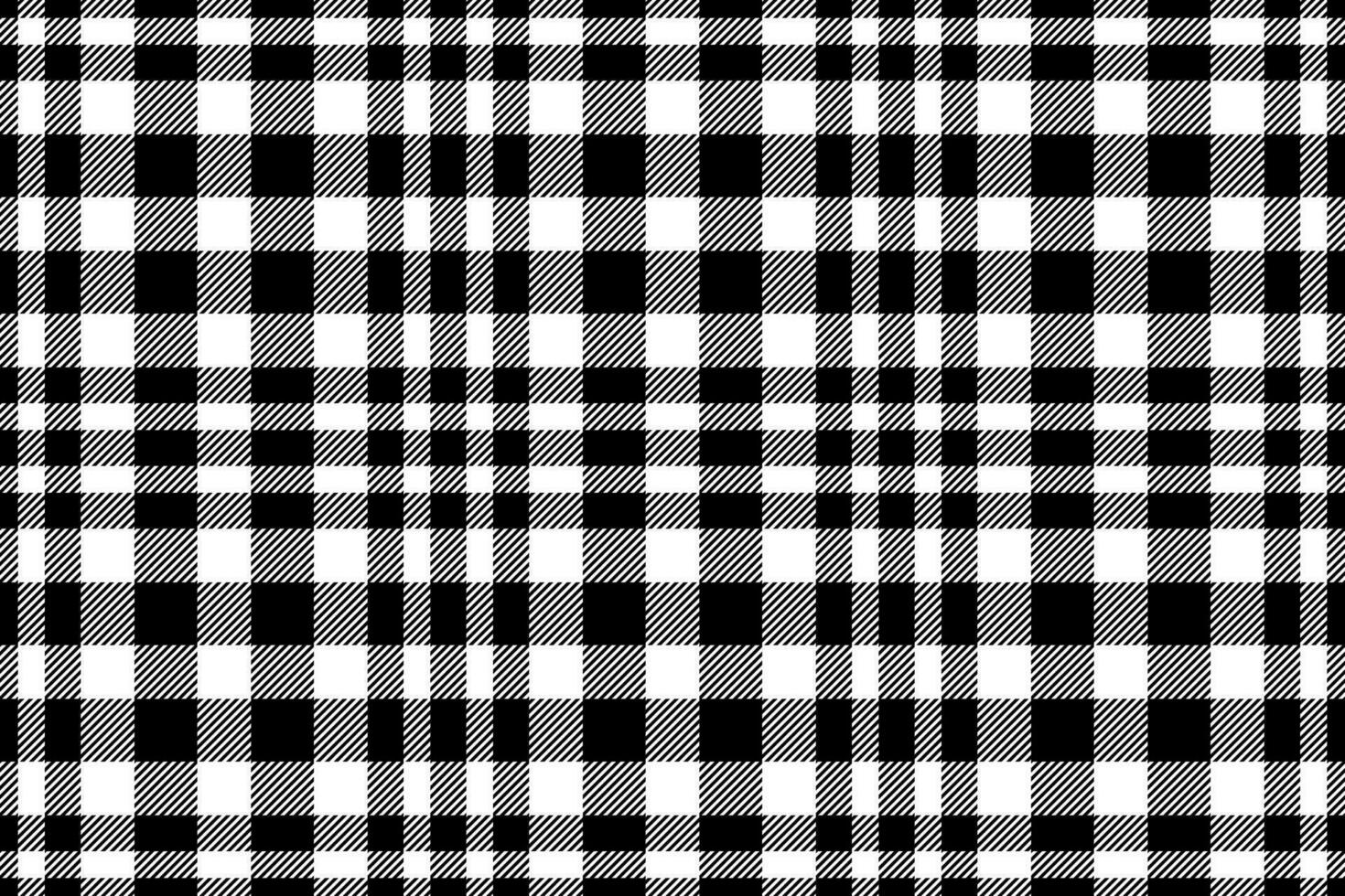 Plaid background, check seamless pattern in black white. Vector fabric texture for textile print, wrapping paper, gift card or wallpaper.