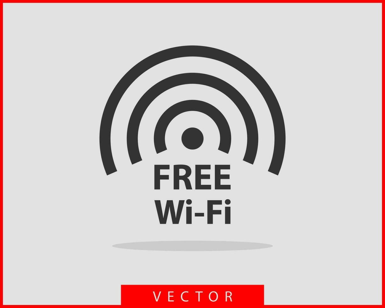 icono de wi-fi gratis. símbolo de vector wifi de zona de conexión. señal de ondas de radio.