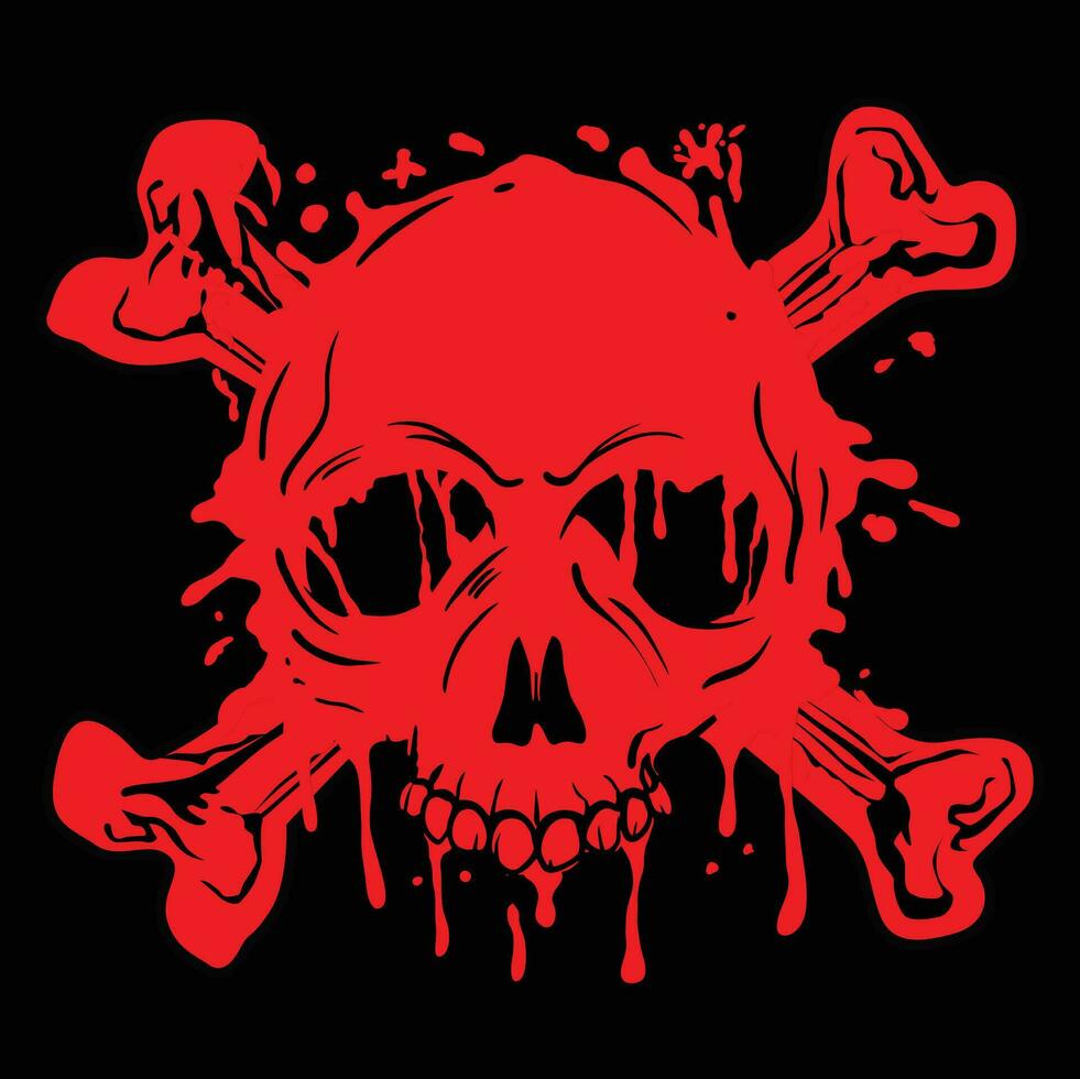 ilustración de grunge cráneo vector