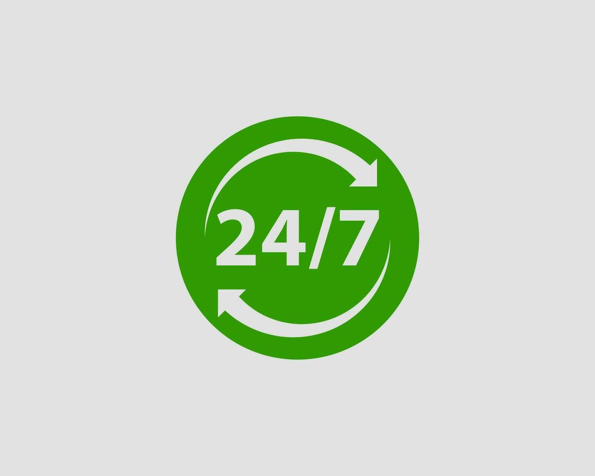 icon vector. 24 hour service clock. vector