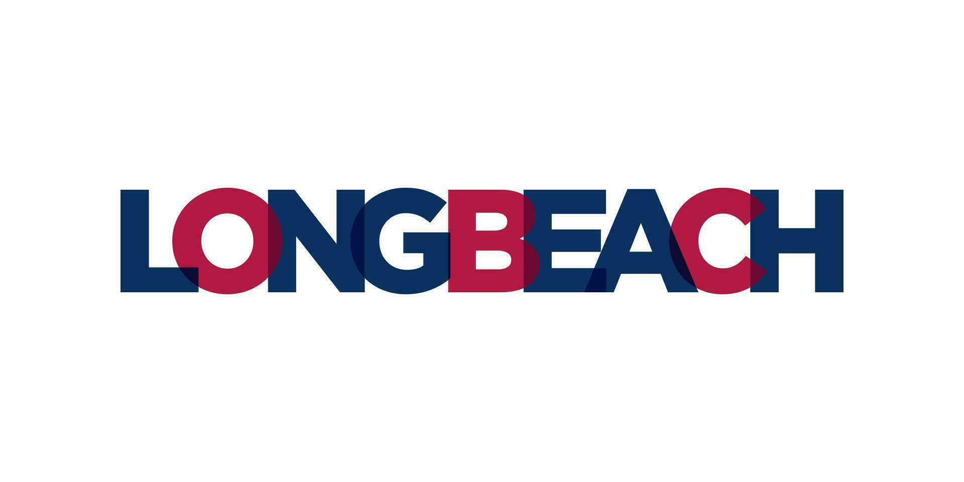 Long Beach, California, USA typography slogan design. America logo with graphic city lettering for print and web. vector