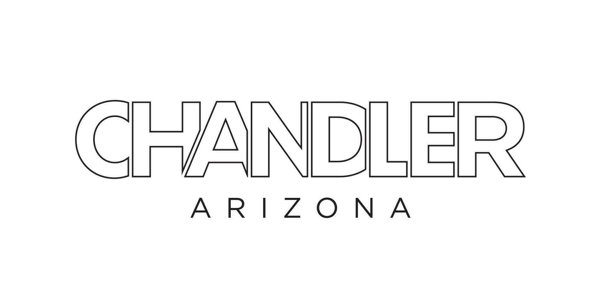 Chandler, Arizona, USA typography slogan design. America logo with graphic city lettering for print and web. vector