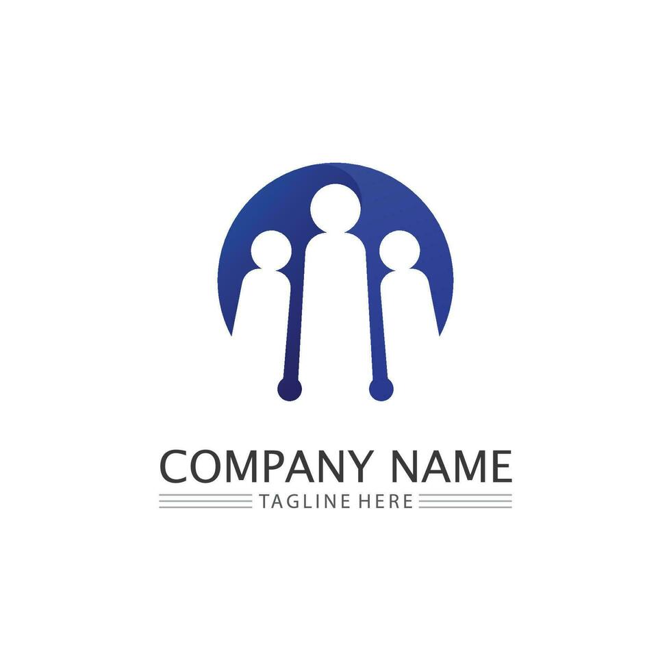 People logo, Team, Succes people work, Group and Community, Group Company and Business logo vector and design Care, Family icon Succes logo