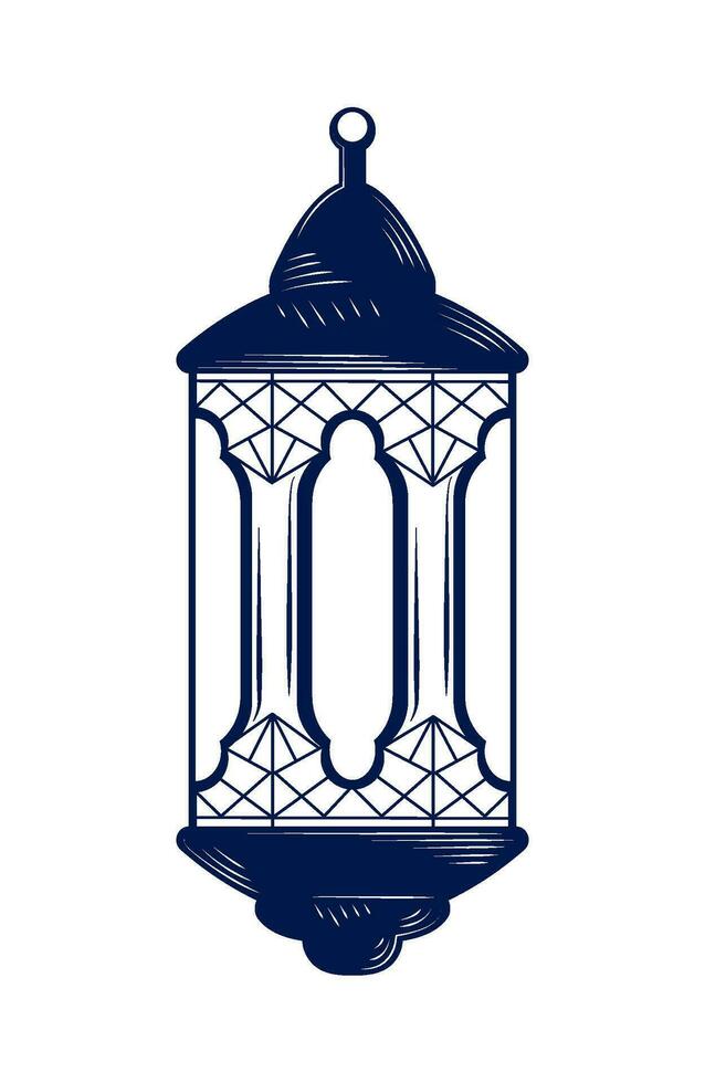eid mubarak lantern decoration icon isolated vector