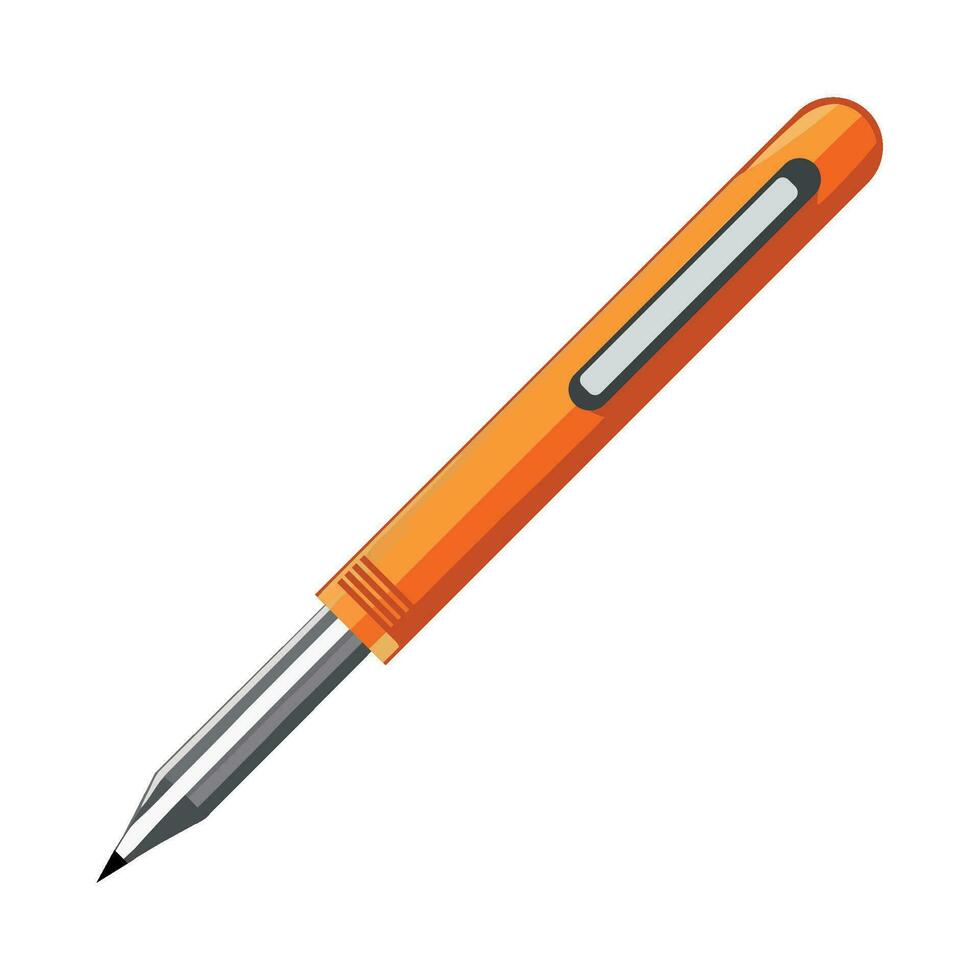 Metallic ballpoint pen icon isolated vector