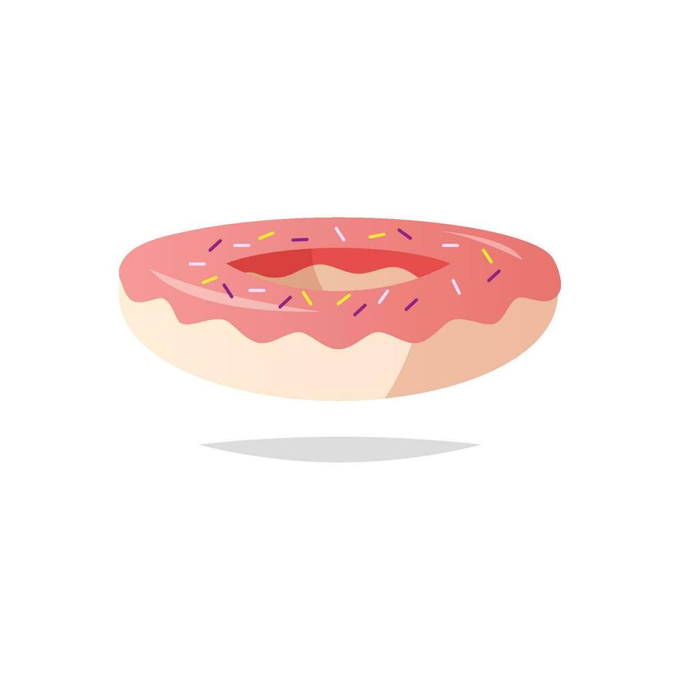 strawberry donut vector isolated on white background