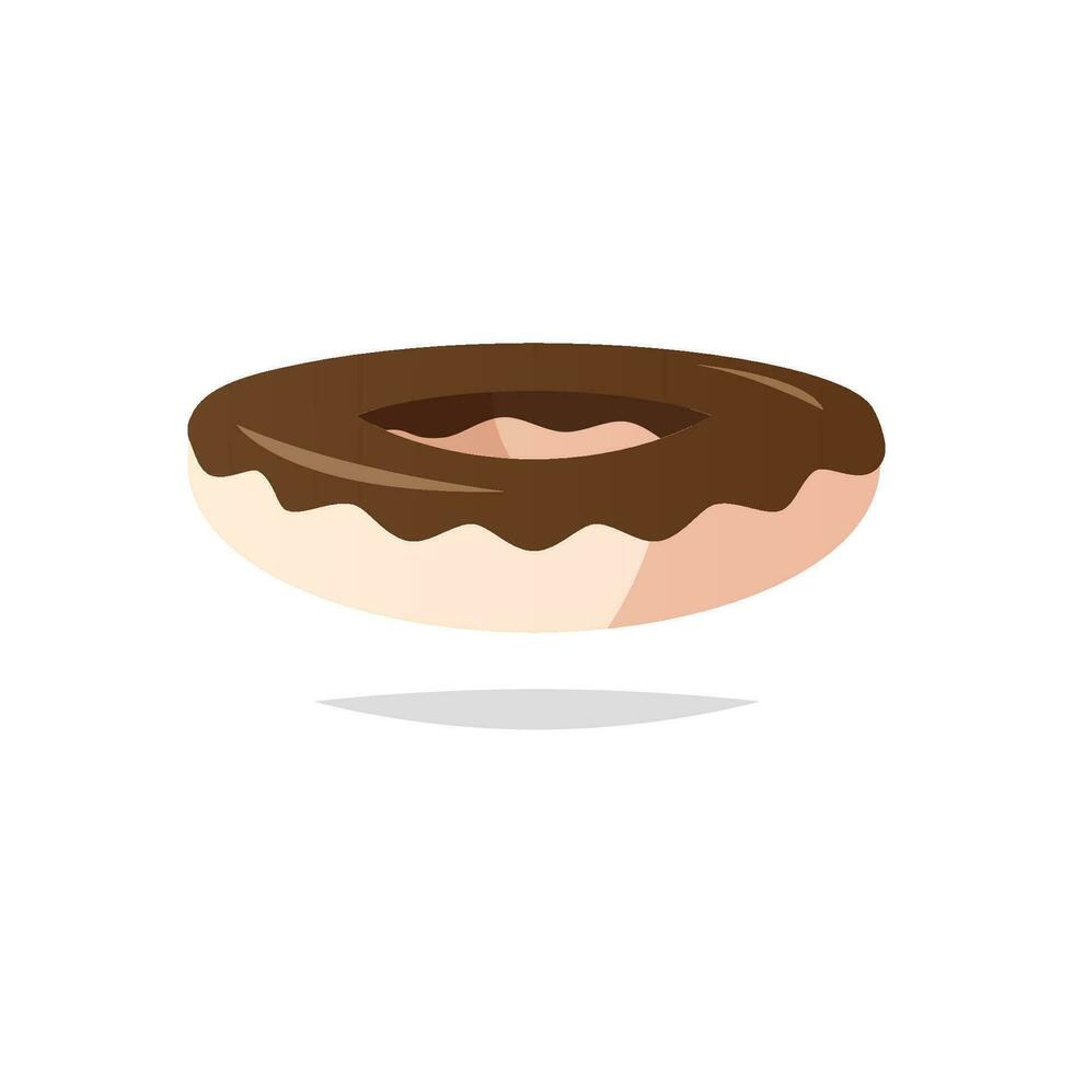 chocolate donut vector isolated on white background