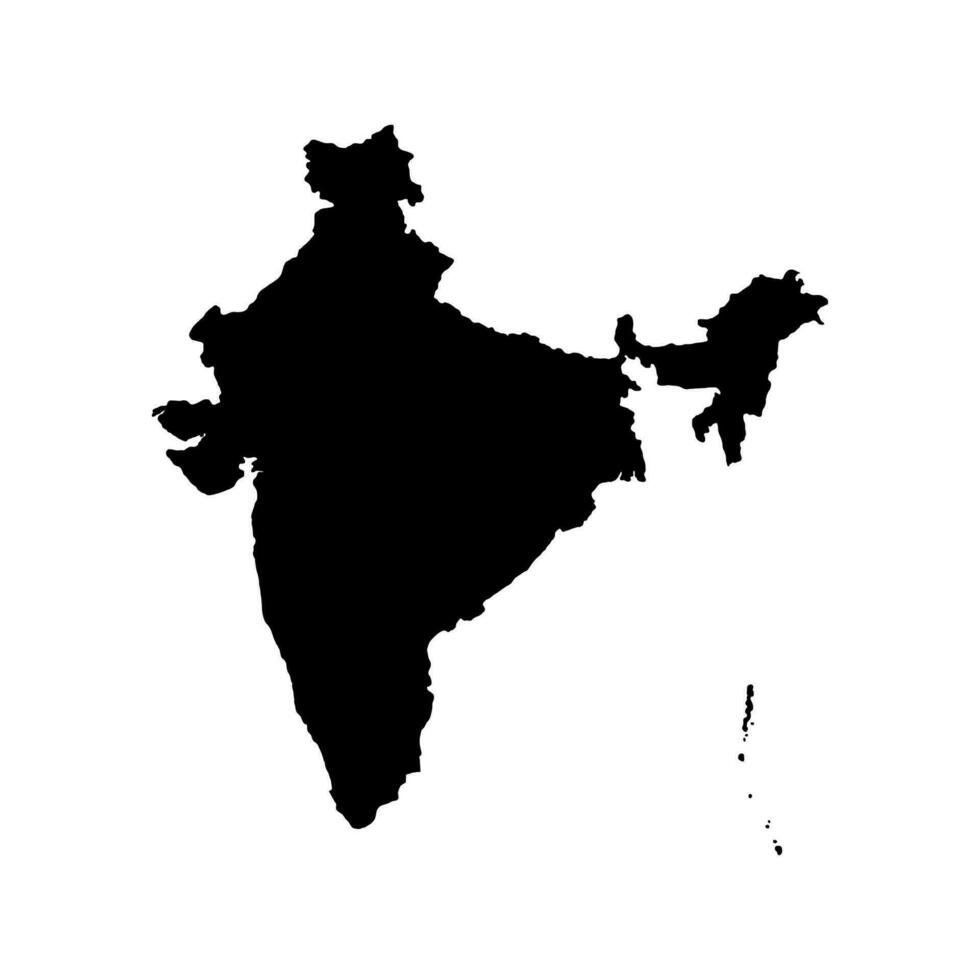 vector indian map isolated on white background