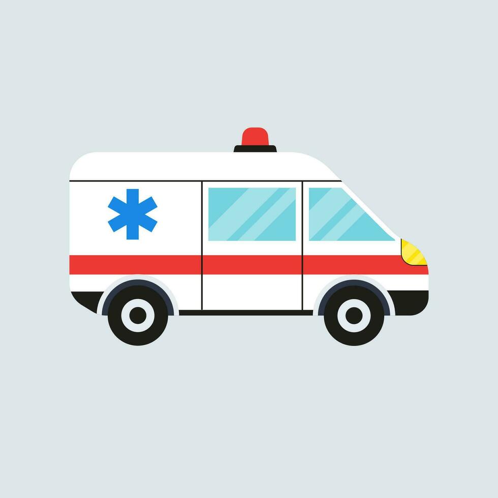 ambulance car flat desgin isolated on white background vector