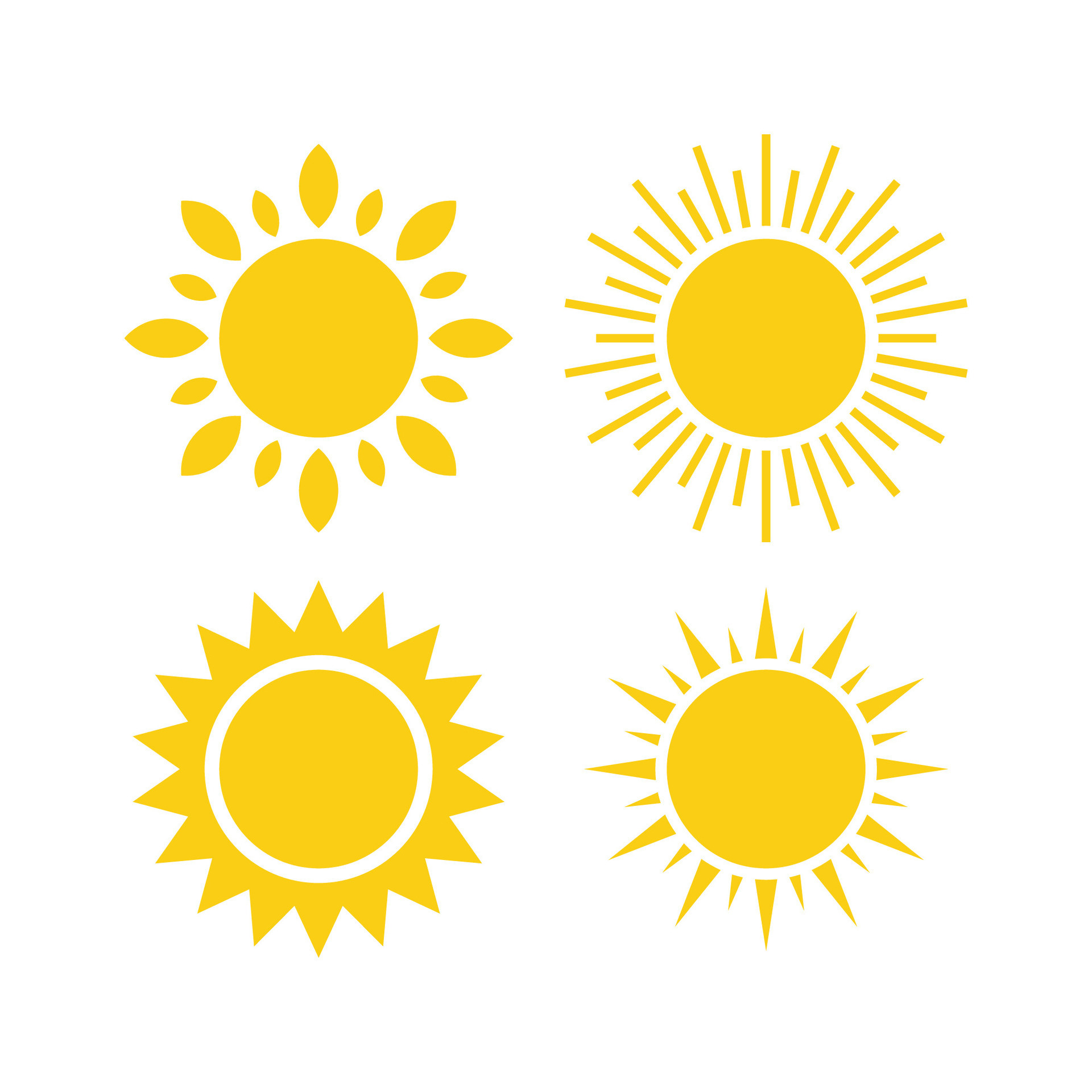 Yellow sun icon vector isolated on white background 24730463 Vector Art ...