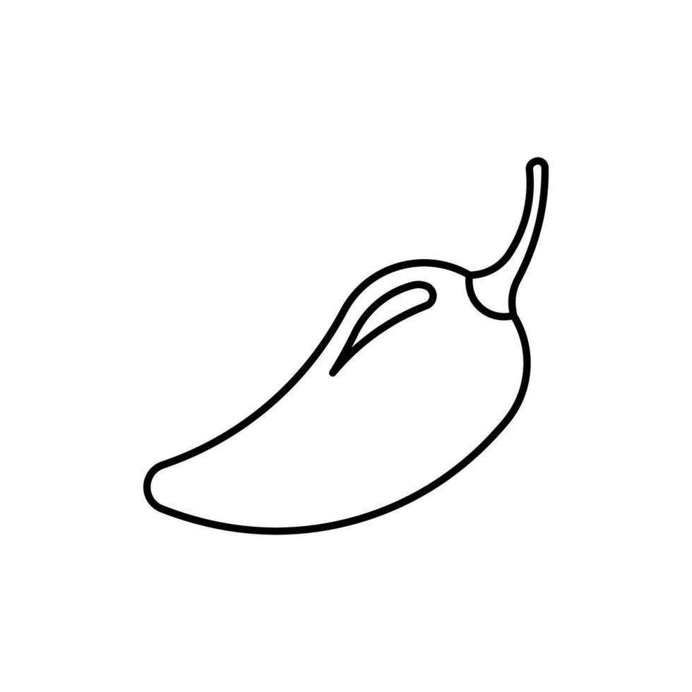 Chili pepper outline vector isolated