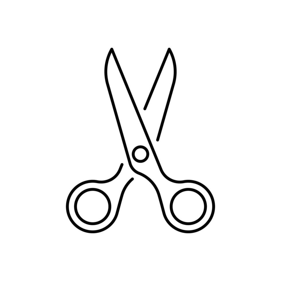 scissor icon outline vector isolated on white background.