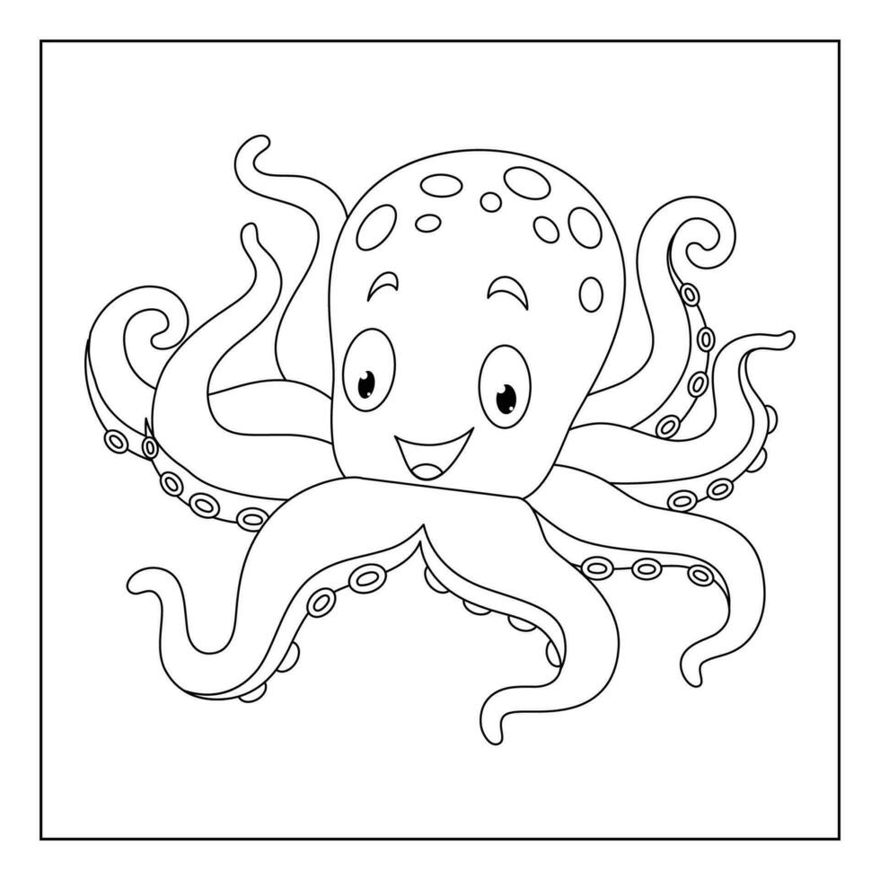 Octopus Kids Coloring Page 02 Vector 24730491 Vector Art at Vecteezy