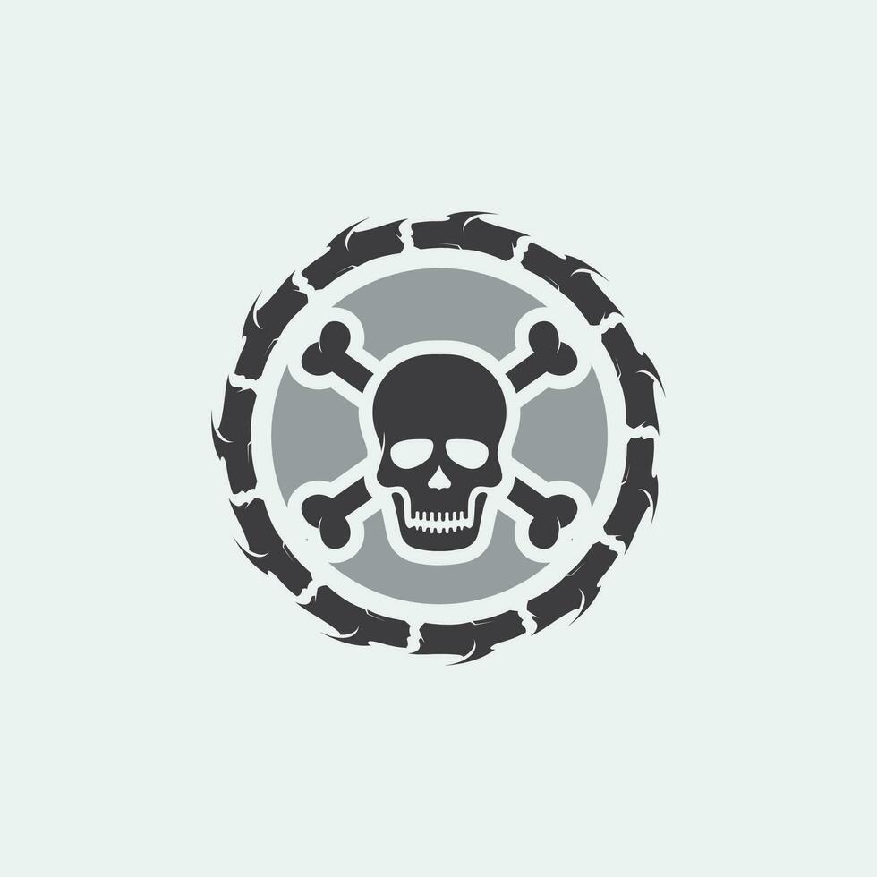 skull and bones icon logo design vector graphic illustration symbol