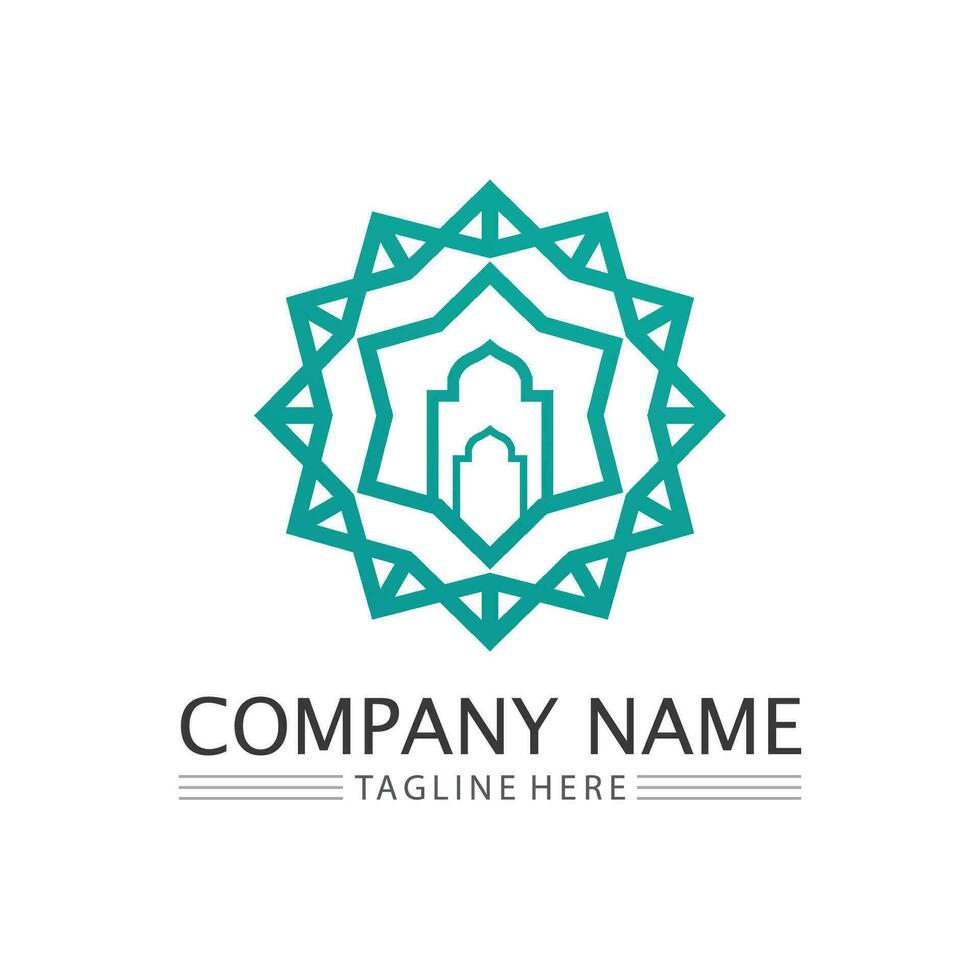 islamic icon and ramadhan logo design vector graphic sign