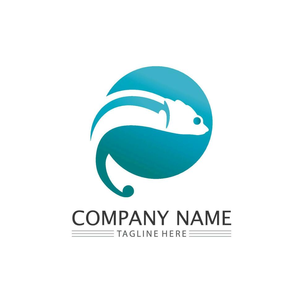 animal vector lizard salamander gecko crocodile and reptiles design logo