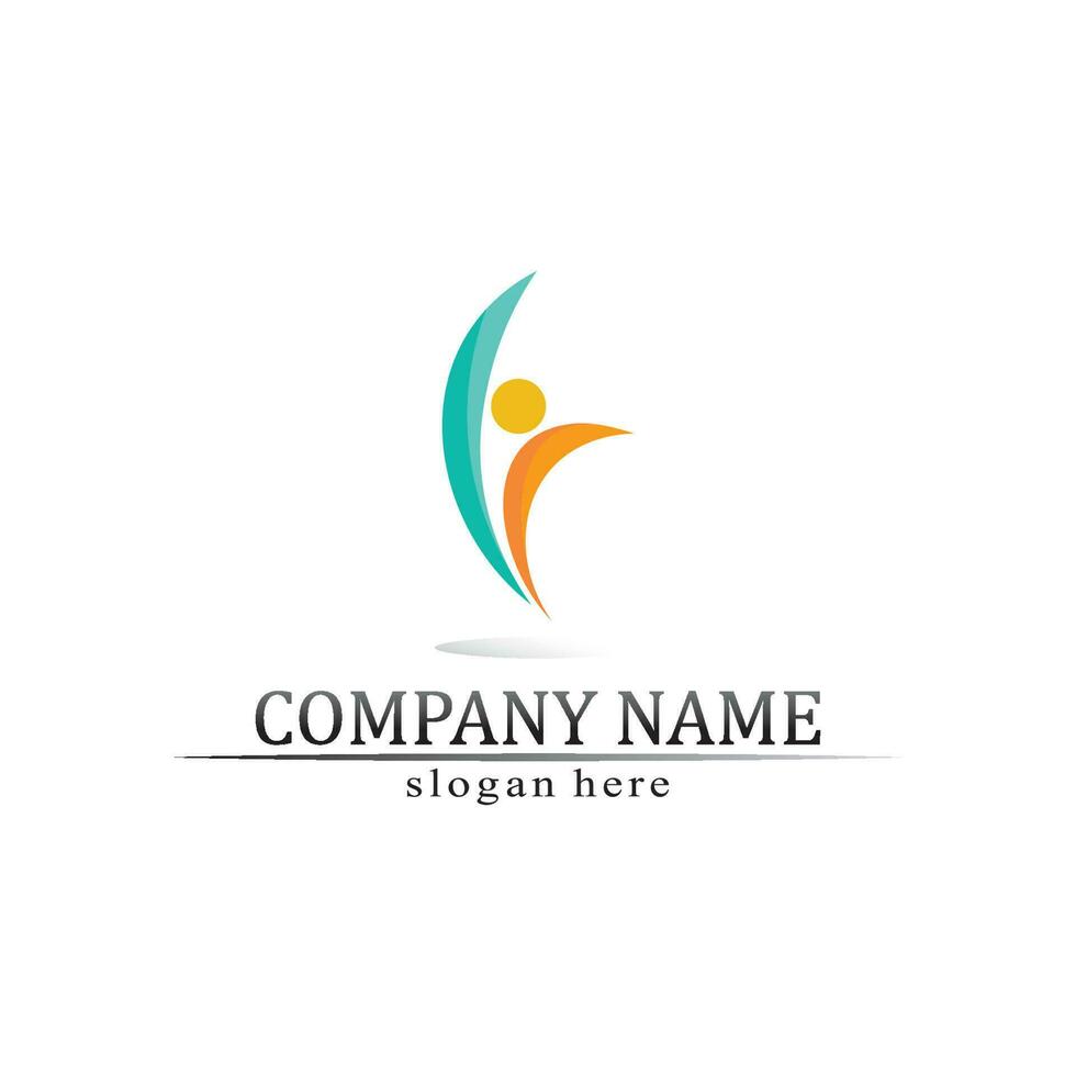 People logo, Team, Succes people work, Group and Community, Group Company and Business logo vector and design Care, Family icon Succes logo