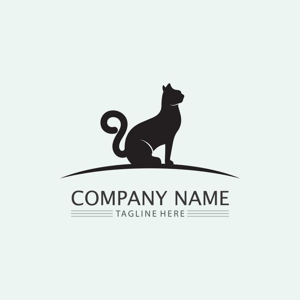 cat logo and vector animal icon footprint kitten calico logo dog symbol cartoon character sign illustration doodle design