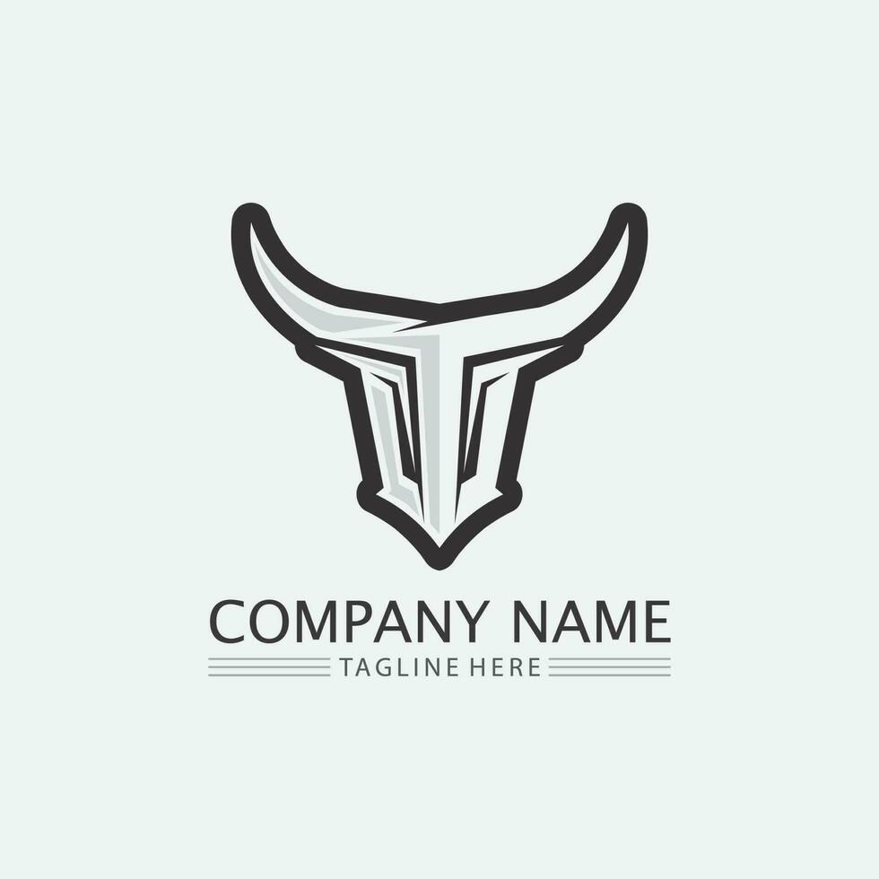 Bull buffalo head cow animal  mascot logo design vector for sport horn buffalo animal mammals head logo wild matador