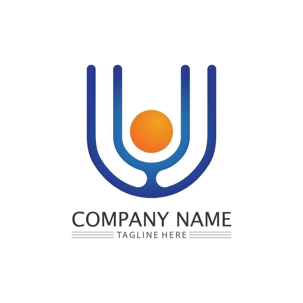Initial letter U logo business and design icon vector