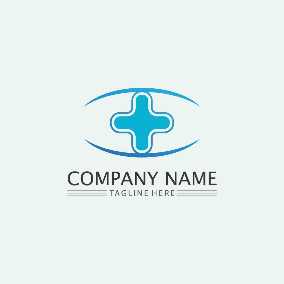 Hospital logo and health care icon symbols template icons app vector