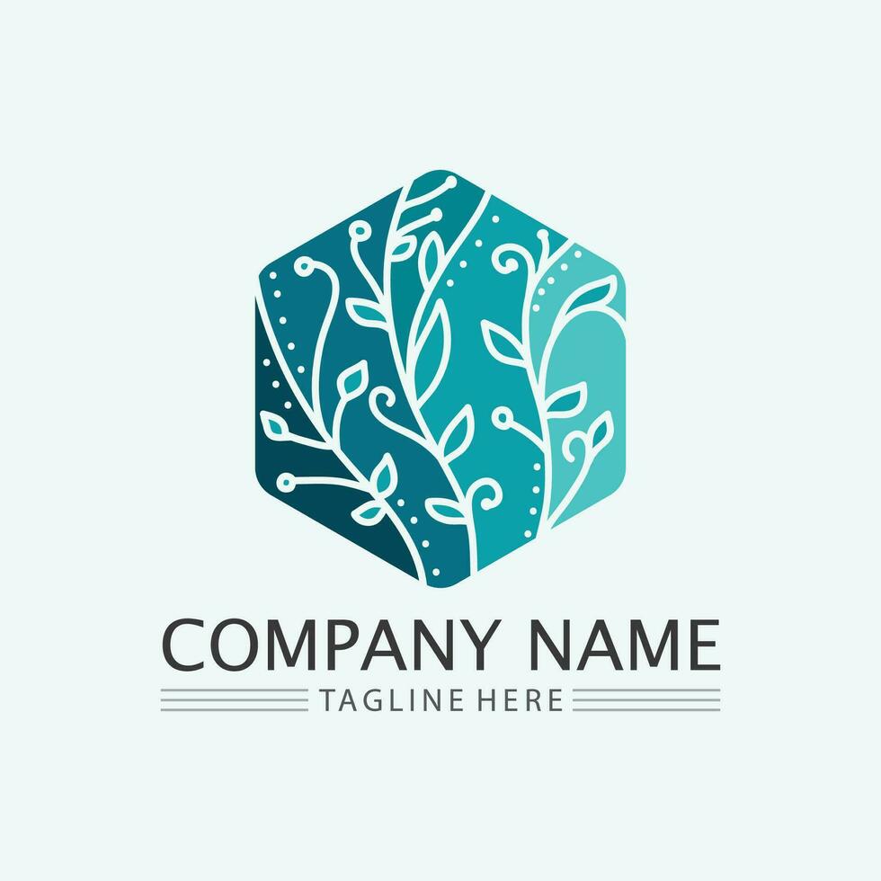 leaf logo design vector for nature symbol template editable,Green leaf logo ecology nature element vector icon.