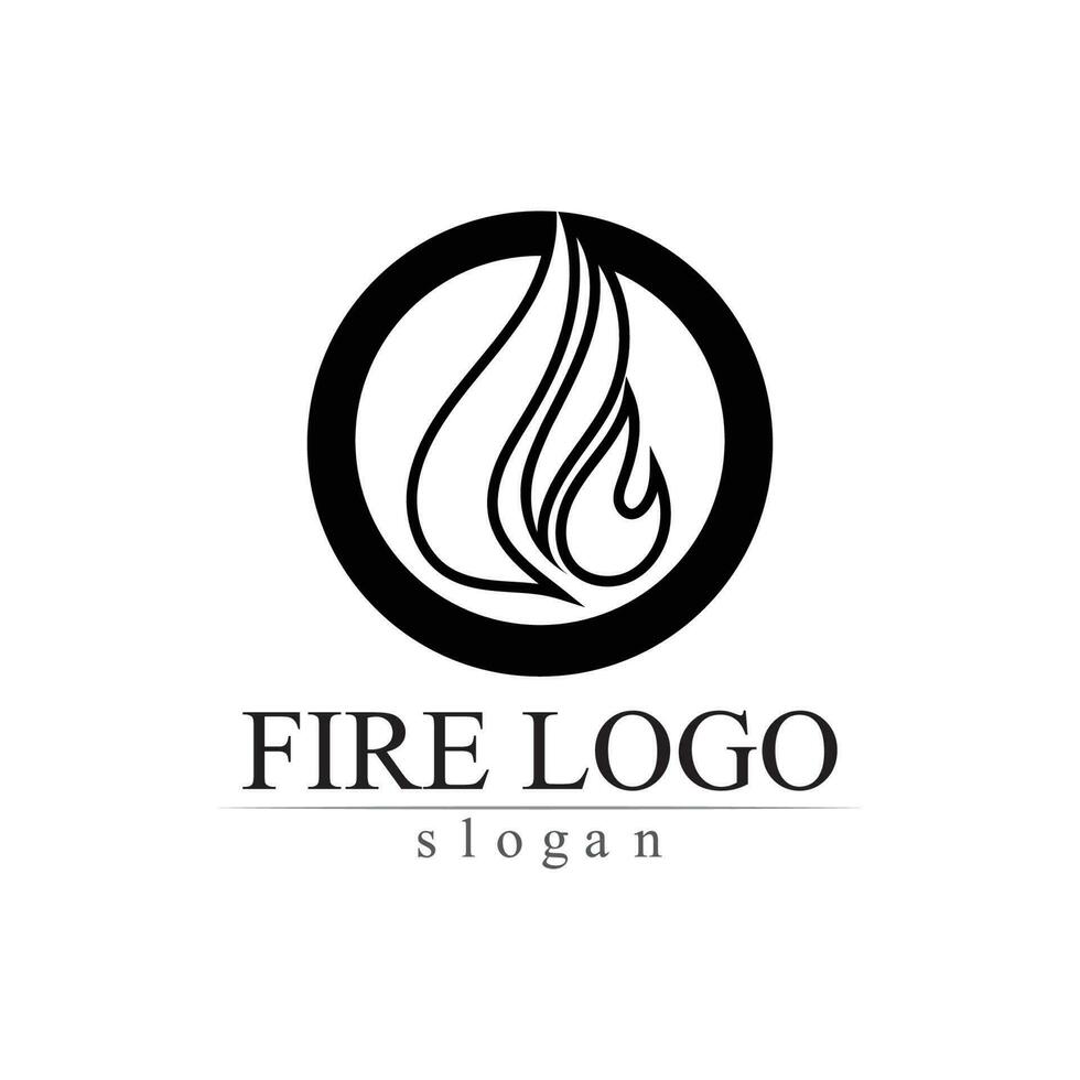 Fire flame nature logo and symbols icons template vector