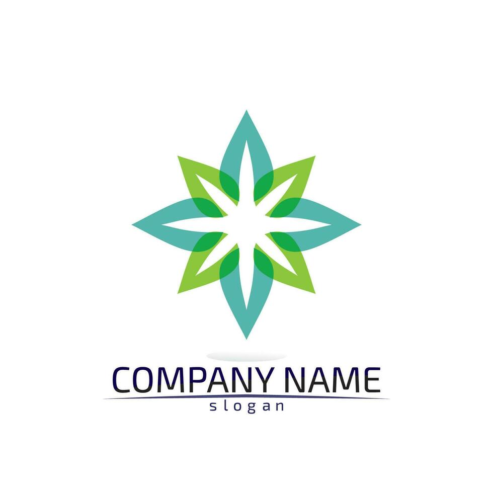 Tree leaf vector design eco friendly concept logo