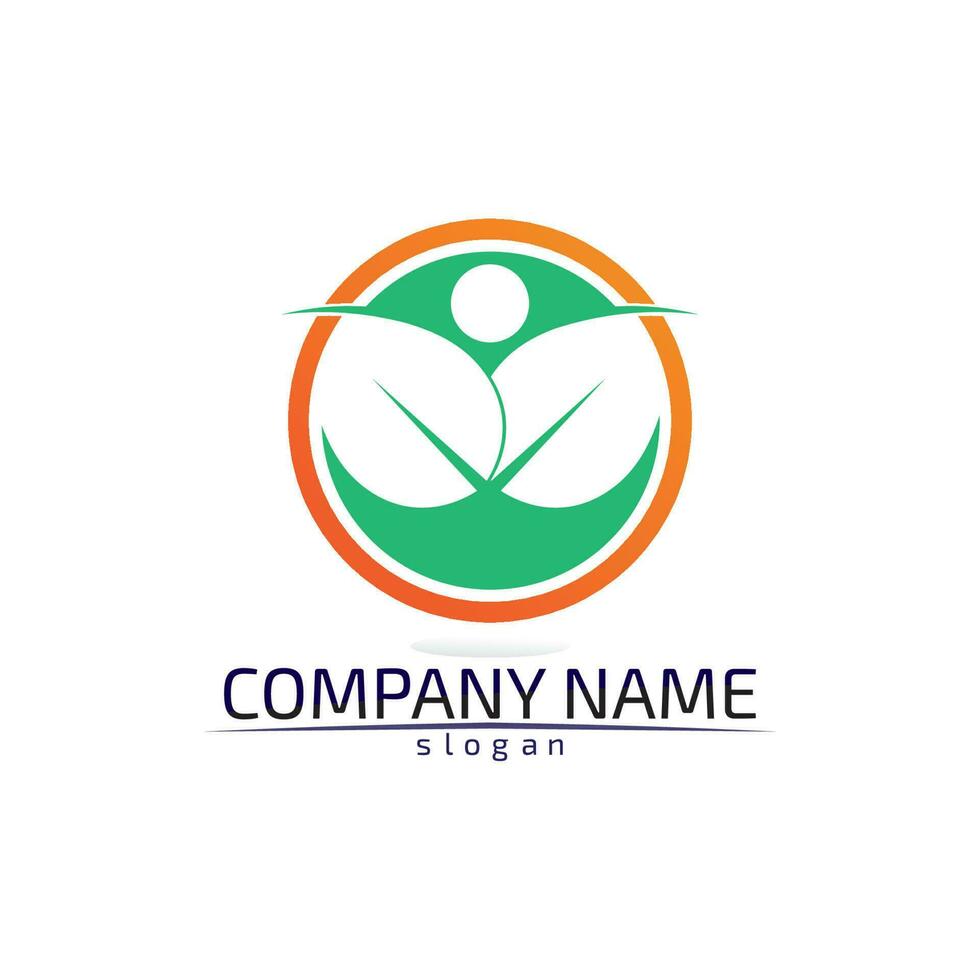Tree leaf vector design eco friendly concept logo
