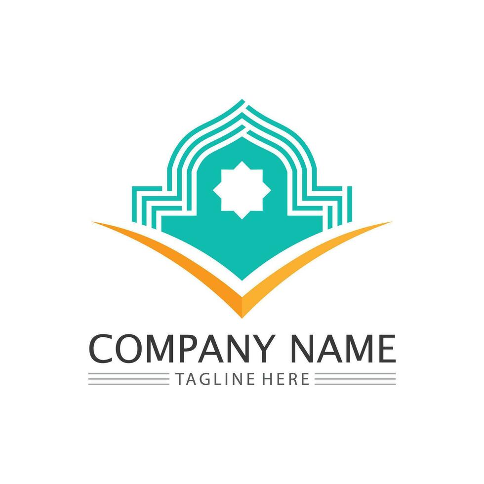 islamic icon and ramadhan logo design vector graphic sign