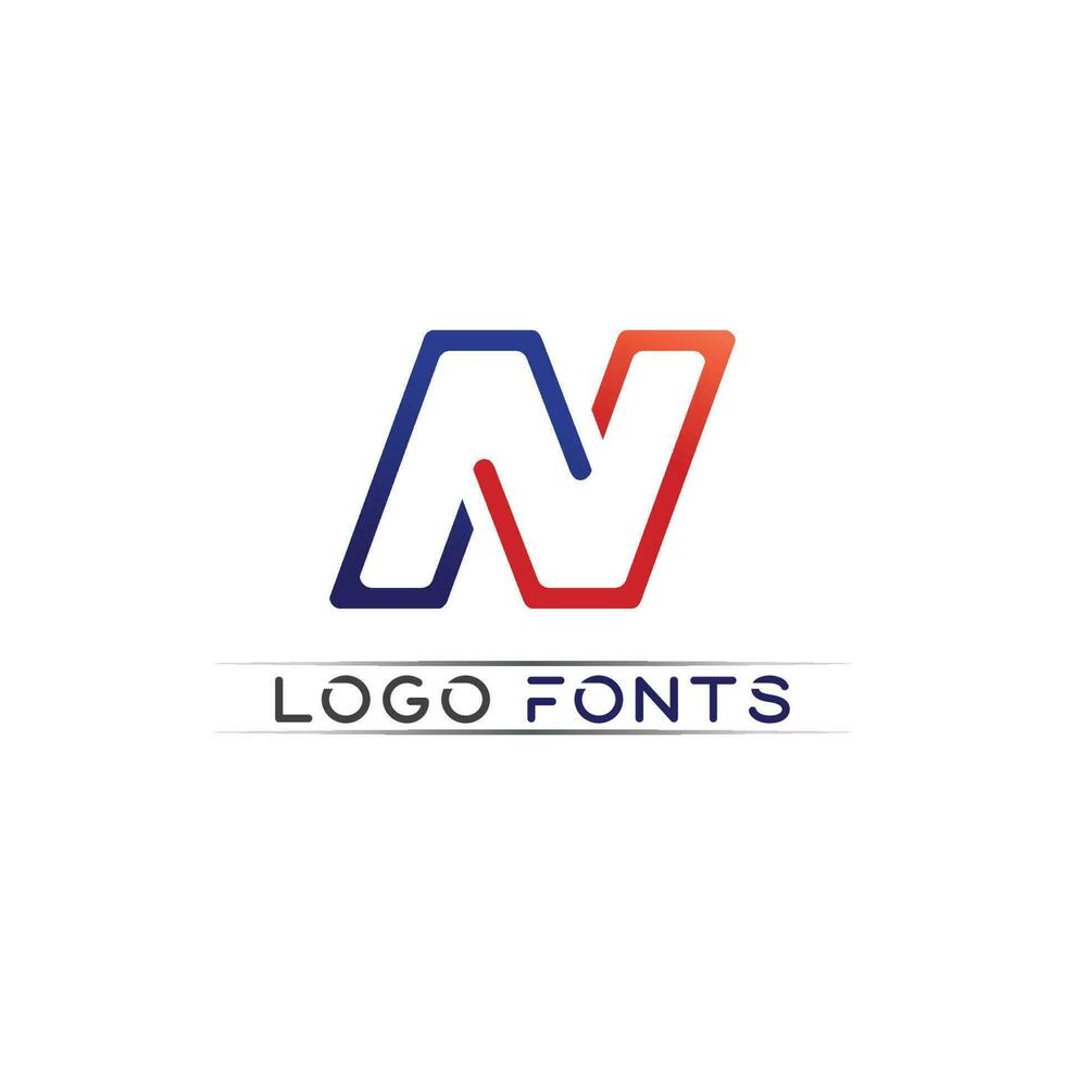 plantilla de logotipo de letra n vector