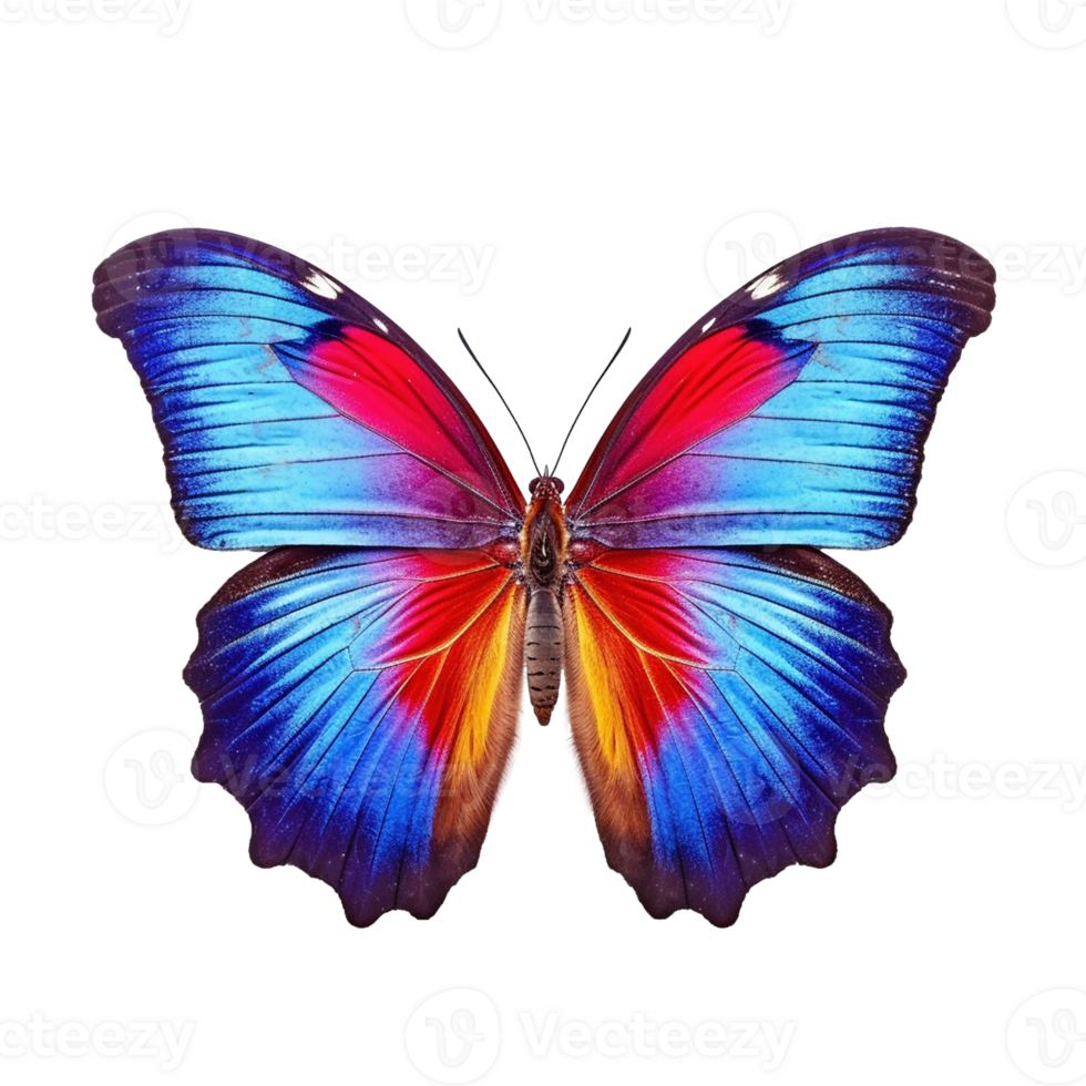 Colorful butterfly isolated on transparent background, created with png