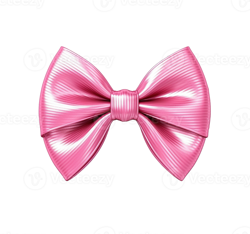 Decorative pink bow isolated on transparent background, created with png