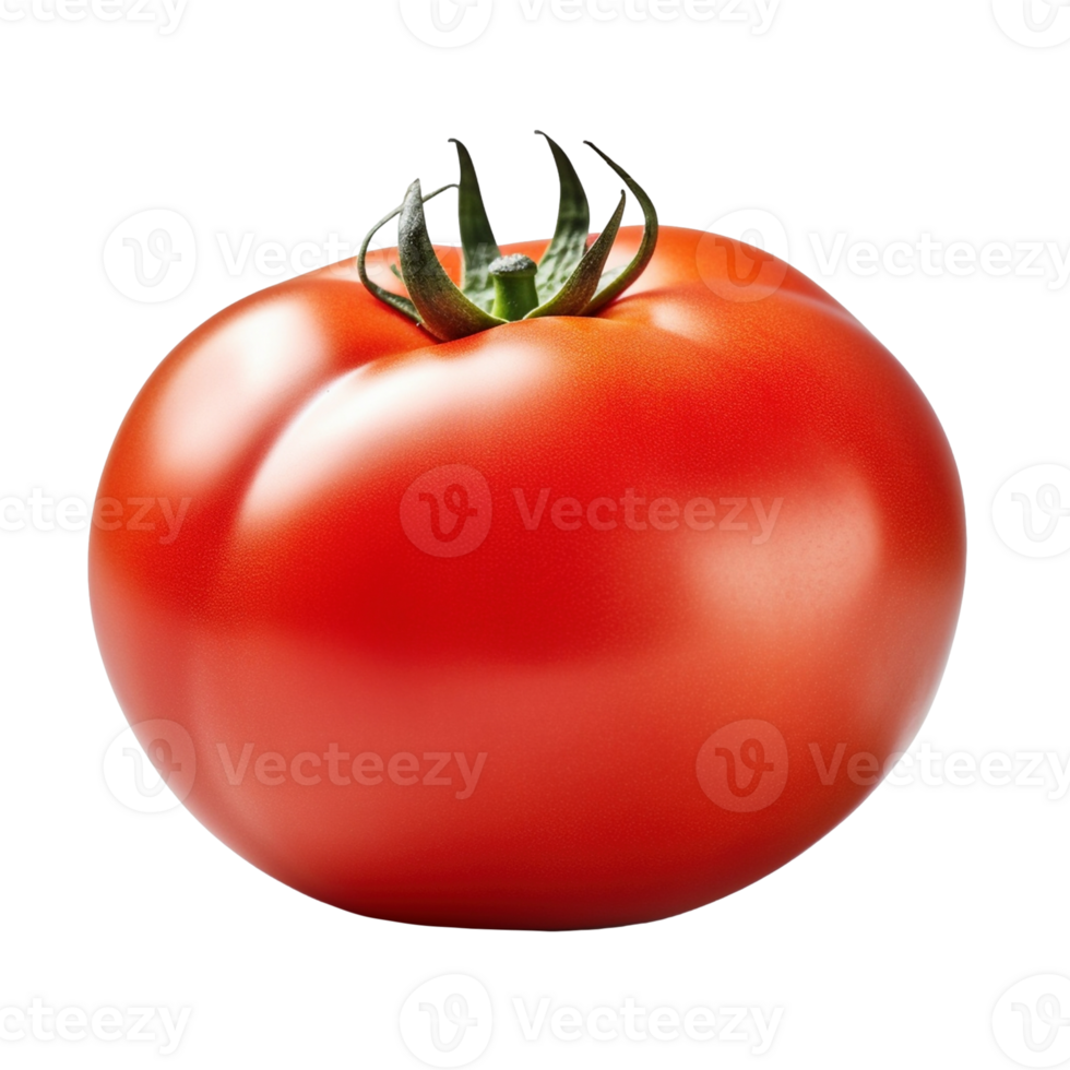 Red tomato isolated on transparent background, created with png