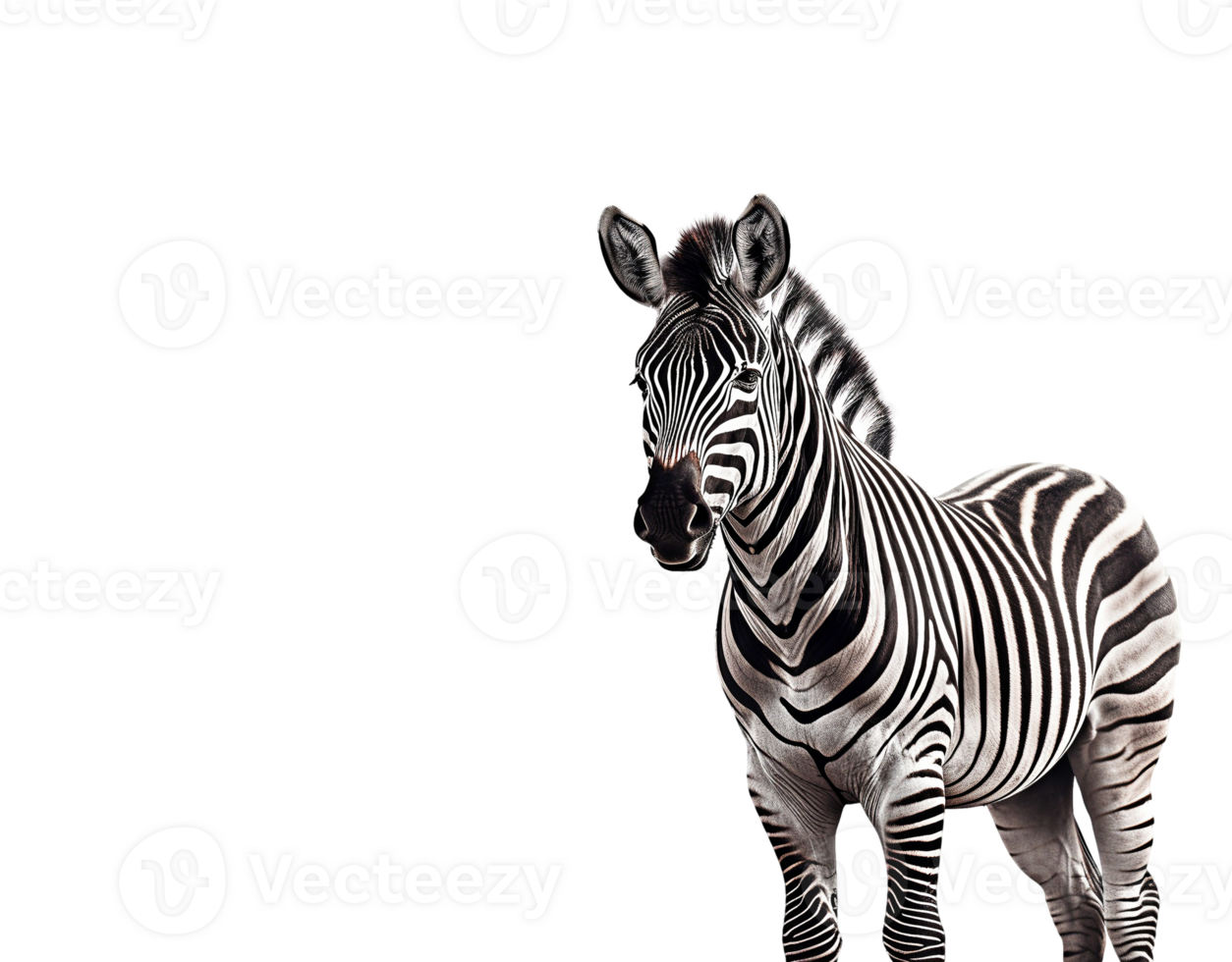 zebra isolado em transparente fundo, criada com generativo ai png