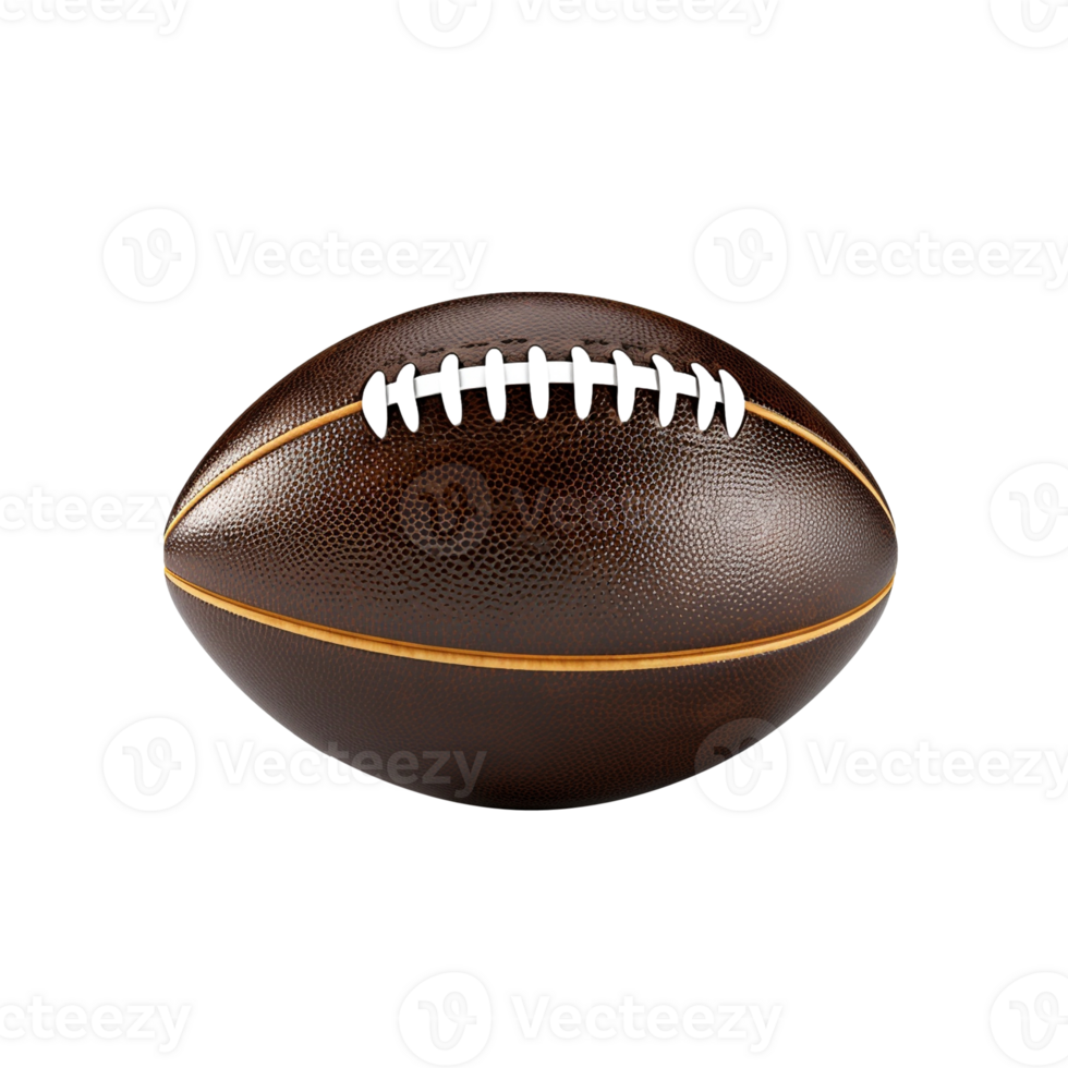 American football ball isolated on transparent background, created with png