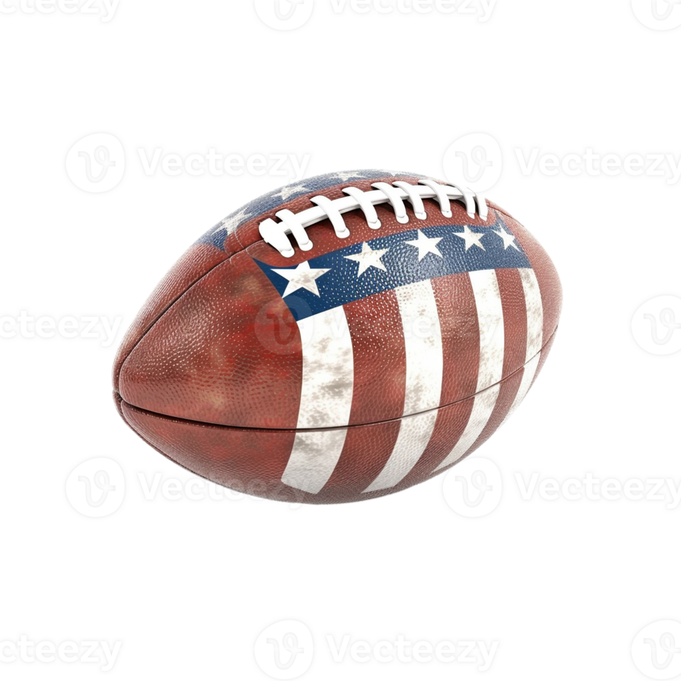 American football ball isolated on transparent background, created with png