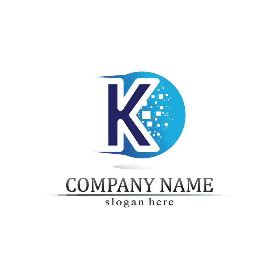 K logo design K letter font Concept Business logo vector and design initial company