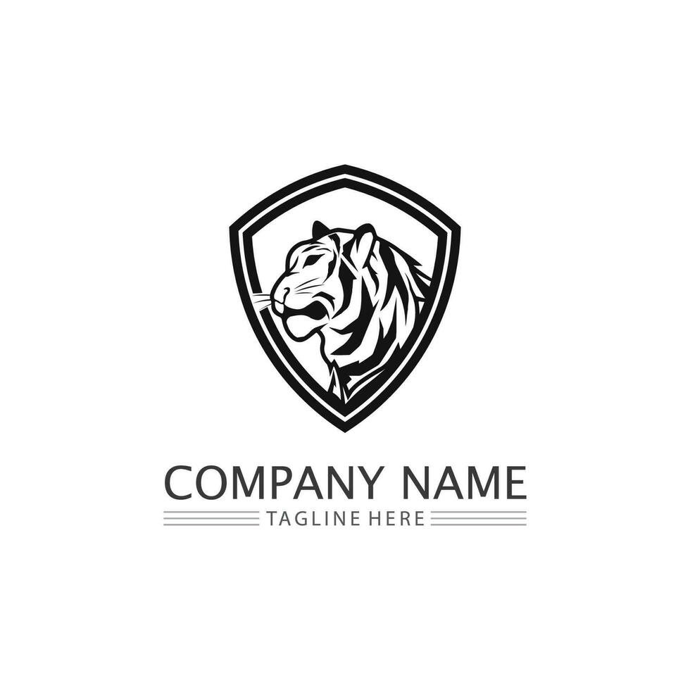 Tiger logo and mascot design animal Vector illustration