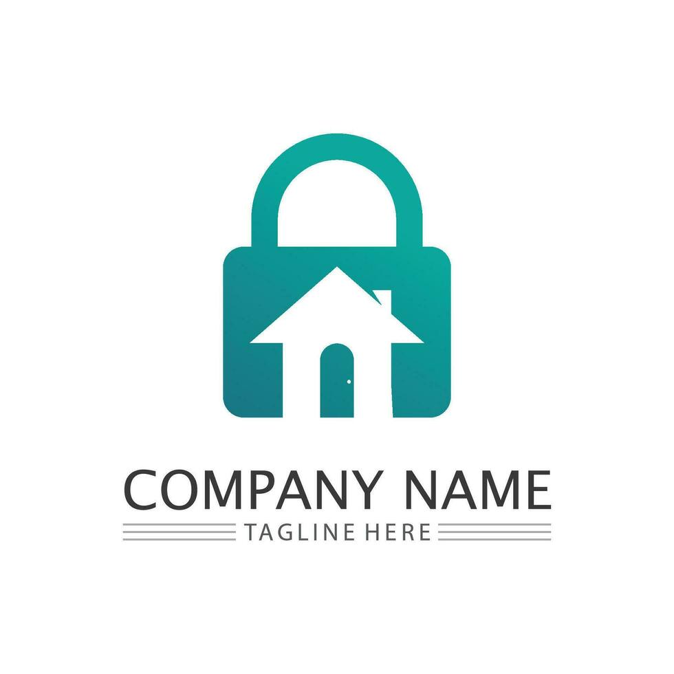 key and lock icon padlock logo and symbol vector design