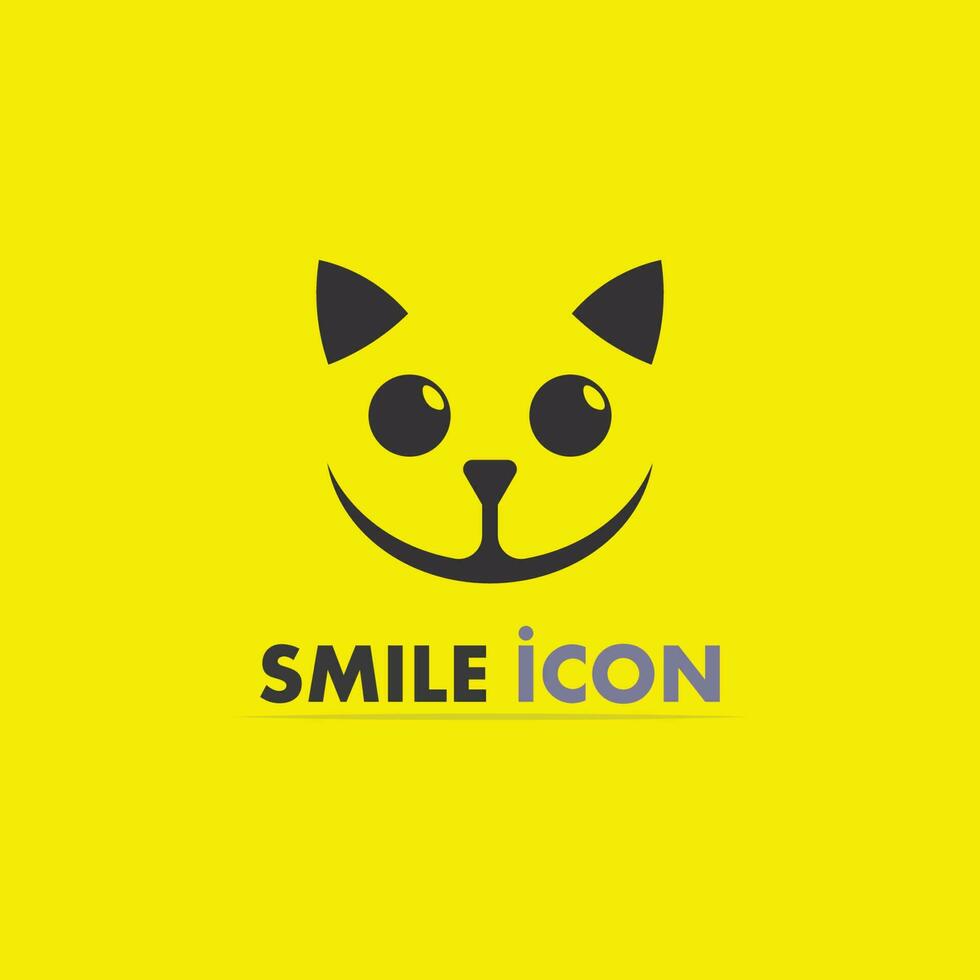 icono de sonrisa, sonrisa, diseño de logotipo vectorial, emoticonos felices, diseño divertido y felicidad de emoji vectorial vector