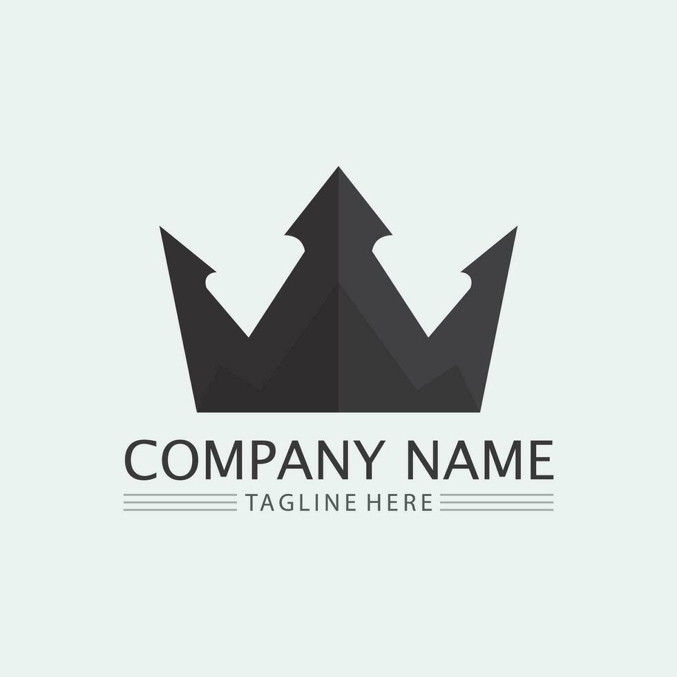 Crown Logo and queen, king logo designTemplate vector illustration