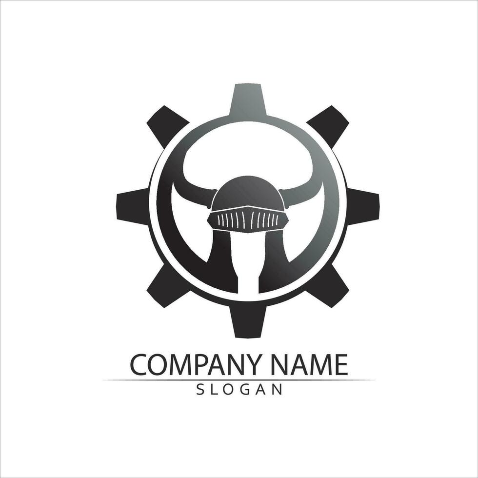 Spartan helmet logo template vector