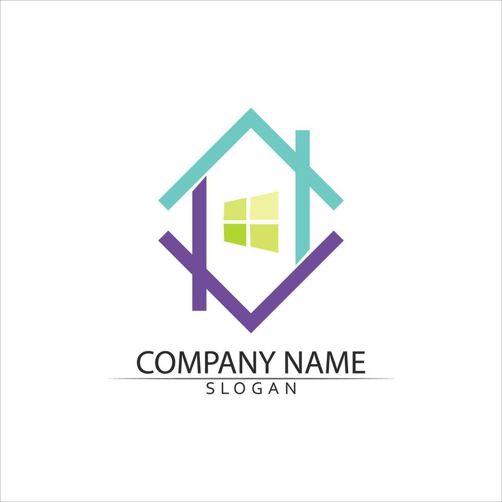 Real estate and home buildings logo icons template vector