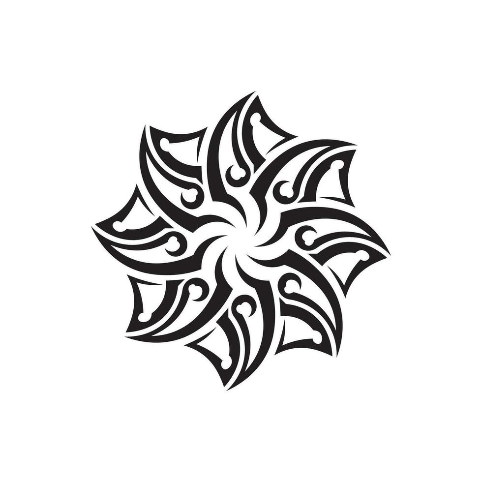 icono de diseño de logotipo vectorial tribal negro y signo tribal vector