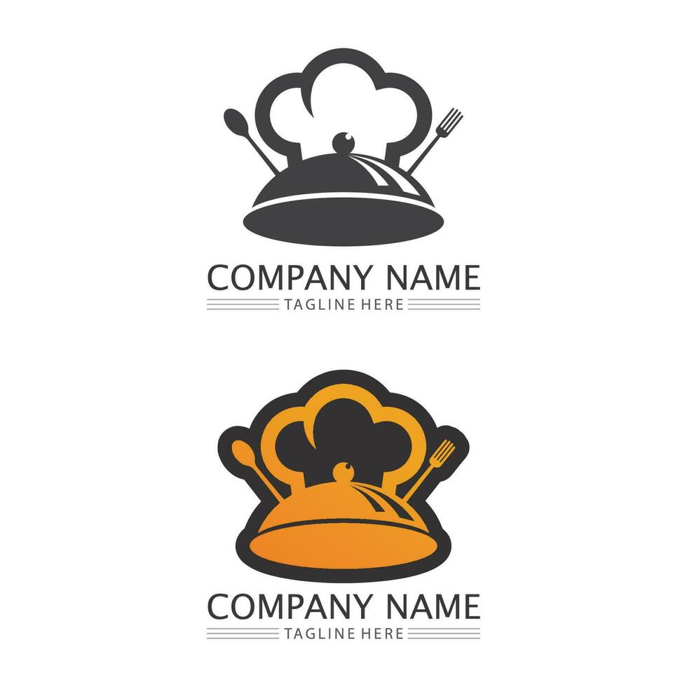 Hat chef logo template vector